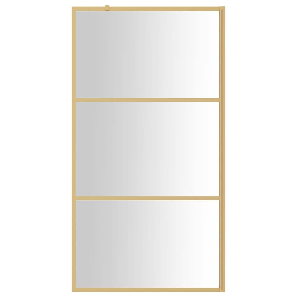 Homgoday Pared de ducha con vidrio transparente ESG dorado 100 x 195 cm, recinto de baño, panel de mampara de ducha, mampara de ducha, mampara de ducha, mampara de ducha, mampara de ducha, cubículo
