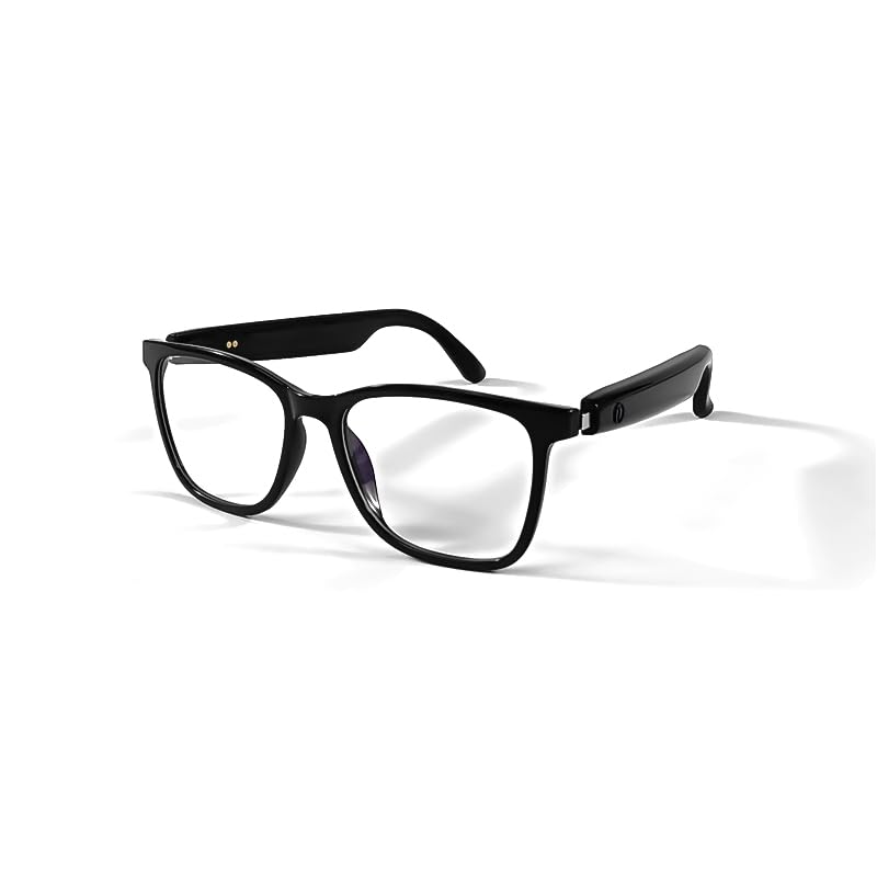 Smart Glasses - Bluetooth Audio with Open Ear Speakers Blue Light Blocking Magnetic Clip-On Sunglasses - Compatible iPhone