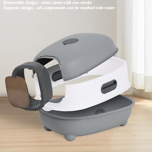 Arenero Cerrado Extra Grande para Gatos Azul miniatura 4