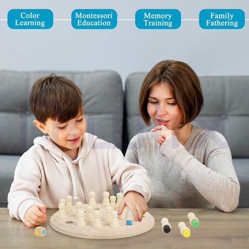 Image of Memory Chess Game, Memory Game for Kids, Board Games Toys for Boys and Girls Fun Adults at Home Games for Boys 7-14 Years funzone Puzzle Game for Kid 7 to 10 Years