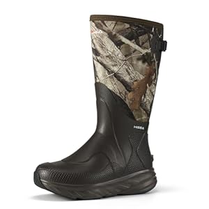 HISEA Super Lightweight Men’s Neoprene Rain Boots Waterproof Insulated Hunting Boots Outdoor with Adjustable Calf