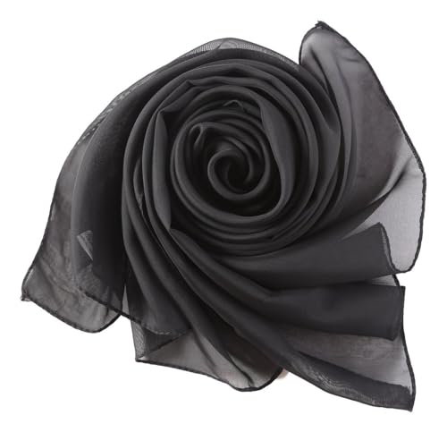 Sheer-Silk-Scarf for Women Black Long Scarf Chiffon Shawl Wrap for Evening Dresses Wedding Party Dress Accessory4