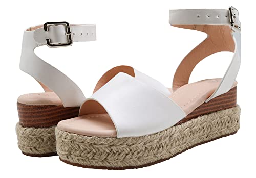 Felabo Girls Kids Espadrille Flatform Wedge Open Toe Sandals Adjustable Ankle Strap (Little Kid/Big Kid) #TOP1