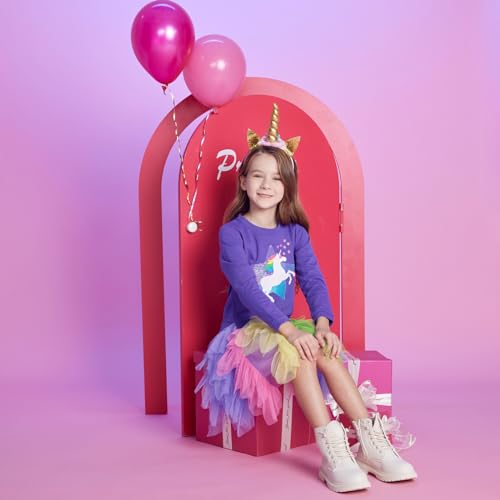 VIKITA Toddler Girls Sweatshirt Tutu Dress Soft Cotton Long Sleeve Party Tulle Dresses for Age 2-8 Years2