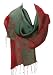 Fandori Silk Scarf with Fan Print and Contrasting Color - Christmas Green