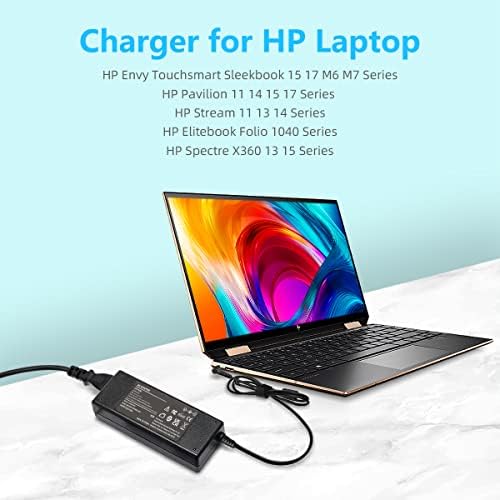 Laptop Charger Adapter for HP 250-G7 250-G6 G5 G4 350-G2 EliteBook ProBook G3 G4 G5 G6 G7 Series 430 440 450 455 470 640 645 655 with Blue Tip 4.5mm × 3.0mm 90W/65W/45W UK Power Supply Cord