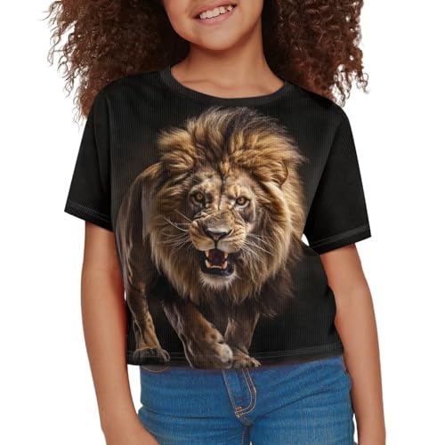 WELLFLYHOM Crop T Shirt for Girls Short Sleeve Tops Workout Summer Crop Top Pullover Tee Shirts 5-14T3