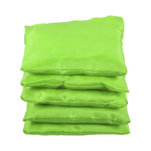 M METERXITY 5 Pack Cornhole Bean Bags - Canvas Sandbag with Plastic Particles, Apply to Bean Bag Throwing Games/Outdoor Activities(Green)