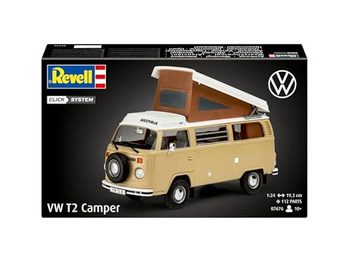 Revell Nice Price Modellbausatz I VW T2 Camper I Maßstab 1:24 I 112 Teile I Für Kinder und Erwachsene ab 10 Jahren I Oldtimer Modellbausatz zum selber nachbauen I Authentisch und Detailreich