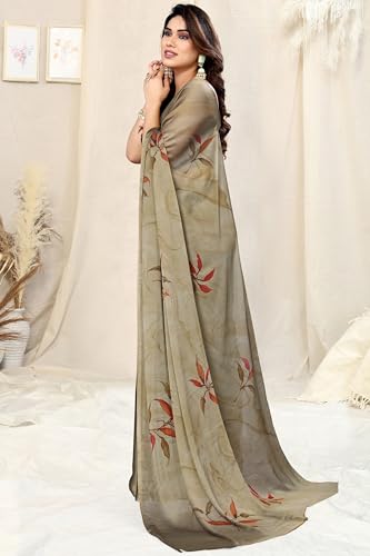 Image of MIRCHI FASHION Saree for Woman Chiffon Floral Printed | Lightweight All-Day Comfortable Women's Sari with Unstitched Blouse Piece (Available in 30 Colors)