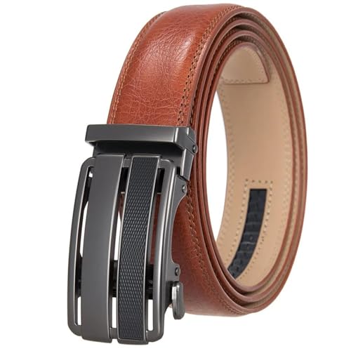 Ceinture homme cuir véritable noire à boucle automatique pour le bureau et les sorties