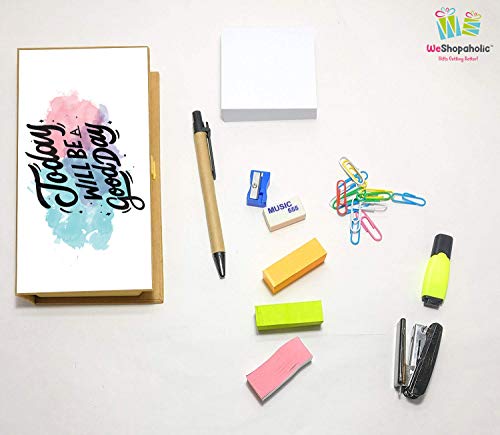 Image of Shopaholic Eco-Friendly Stationary Set with Paper Clips, Stapler, Sticky Notes, Calendar, Pen (GoodDay-Memo Pads)