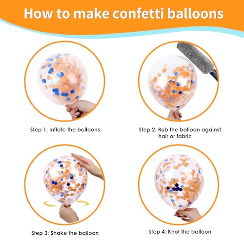 Image of RUBFAC Blue and Orange Balloons Kit, 2026 Graduation Party Balloon for Blue Birthday Decoration Baby Shower Thanksgiving Decoration