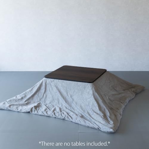 KEN JAPAN Kotatsu Blanket, Kotatsu Futon, Reversible 100% Polyester Fabric Material, Home and Living, Blanket for kotatsu Heater (Gray, Square)