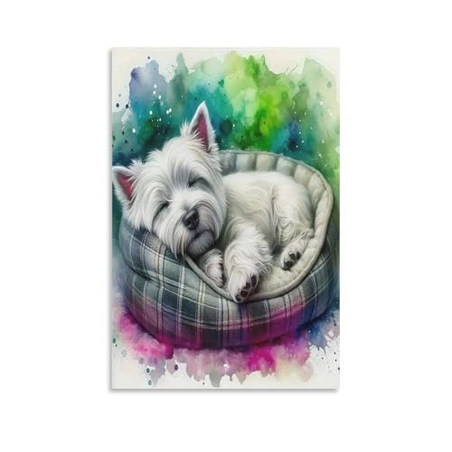 UNRXJZLVM Perro lindo Cuadro En Lienzo Cuadro Decorativo Pinturas Murales Pintura Poster Impresiones Lienzo Para Sala De Estar Decoración Dormitorio 08x12inch(20x30cm)