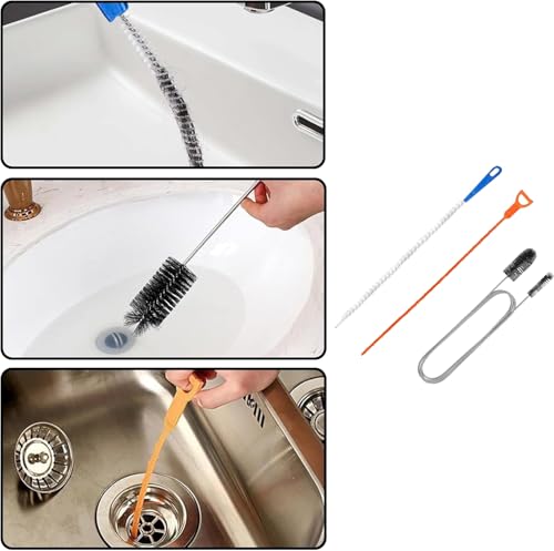 Zhenghebuy Rohrreinigungsbürste,3 Stück Abflussspirale Spülbecken Reinigungshaken,Abflussreiniger Bürste,Drain Declogger,Spirale Abfluss Rohrreinigung für Waschbecken,Badewannen,Abwasserkanäle