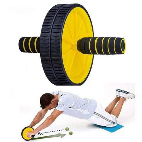Fitfix® Home Gym Ab Roller Indoor/outdoor Ab Wheel for Abs Workouts 6 Month Warranty/Dual Abdominal Exercise/Core Workouts for Men and Women (6 MM Safe Knee Mat, Yellow Roller) (B092RM9SC1) Amazon Price History, Amazon Price Tracker