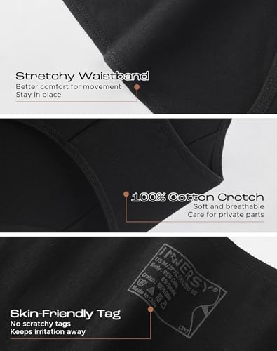 Image of INNERSY Womens Underwear Cotton Hipster Panties Regular & Plus Size 6-Pack
