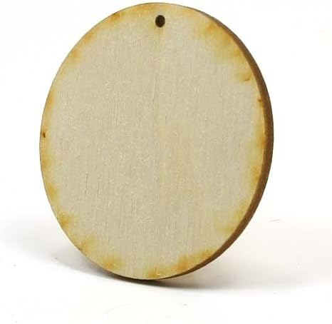 Mylittlewoodshop - Pkg of 100 - Circle Cutout - 1-1/2 inches in Diameter with 1 2mm Hole and 1/8 inch Thick Unfinished Wood(LC-CCWH07-100)