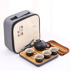 Asin Tea Set, Kung Fu Tea Sets Traditional Chinese & Japanese Handcrafted Tea Ceremony Kit, Ideal for Gifting & Cultural Gatherings, Complete with Teapot, Cups & Accessories Portable