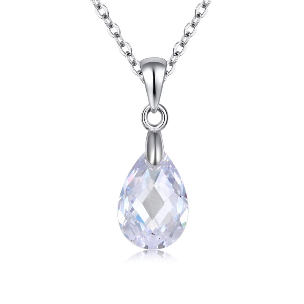 Collier eau drop clear blue crystal aux reflets de pendants éblouissants