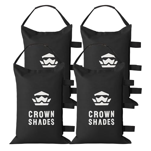 CROWN SHADES Sand Bags for Canopy Legs (120 LBS) Sandbags for Weight, Canopy Weights, Pop Up Tent Weights Bags, Black (Unfilled)