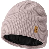 ATNKE Unisex Tejido Beanie Gorro, Elástico Grueso Cálido Forro Polar Diario Invierno Suave con Puños Lanoso Gorra Calavera Regalos para Hombre Papá y Mujer/Smoky Gray