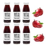 PRESSUICE Fresh Vital Pomegranate Juice not from concentrate - 6 bottles pack x 250 ml Fruit Juices NFC - Natural Pressed Semi Sweet Drink - No added Sugar - Soft Refreshing drinks