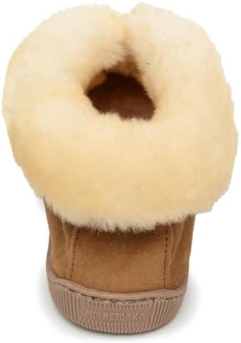 Amazon | Minnetonka メンズ シープスキン アンクルブーツ, タン, 7