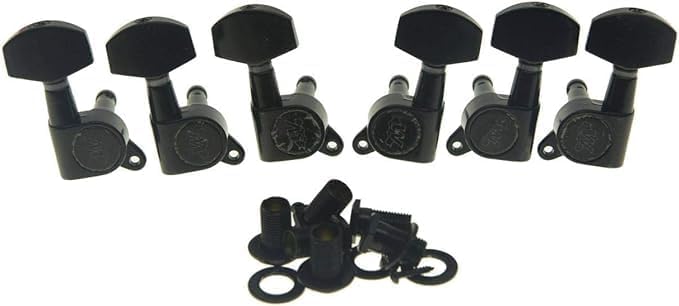 3x3 Black E-Z Post Guitar Tuners E-Z-LOK Guitar Tuning Keys Machine Heads for Acoustic Guitars
