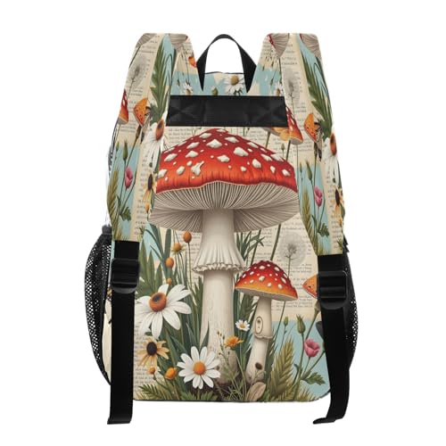 Mushroom Butterfly Sunflower Blossom Clear Backpack Heavy Duty See Through Transparent PVC BookBag for Kids Boy Girl School Work3