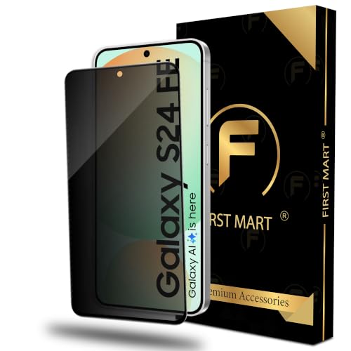 Image of FIRST MART Privacy Tempered Glass for Samsung Galaxy S24 FE | Anti-Spy Screen Protector, Edge-to-Edge 9H Scratch Protection, Case-Friendly, Bubble-Free | Pack of 1