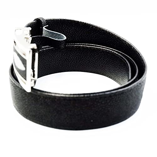 NEW BLACK GENUINE STINGRAY LEATHER MEN AUTO BUCKLE METAL BUCKLE BELT 1.5 X 45 INCHES.4
