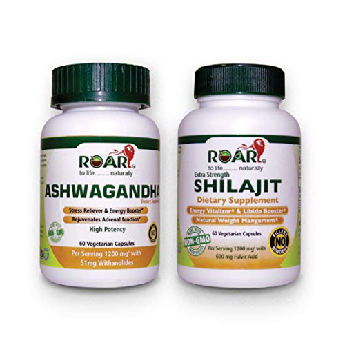 Kickstart Your Day with a Natural Burst of Energy! Buy a Pack of Roars Shilajit+Ashwagandha to Overcome Stress, Anxiety, Fatigue, Provide Immune & Thyroid Support and Manage Weight!
