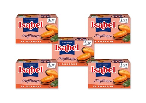Isabel Pack de 5 latas de mejillones en escabeche 8-12