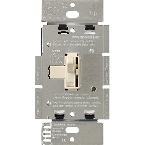 Lutron Toggler Magnetic Low Voltage Dimmer Switch, Single-Pole or 3-Way, AYLV-603P-LA, Light Almond