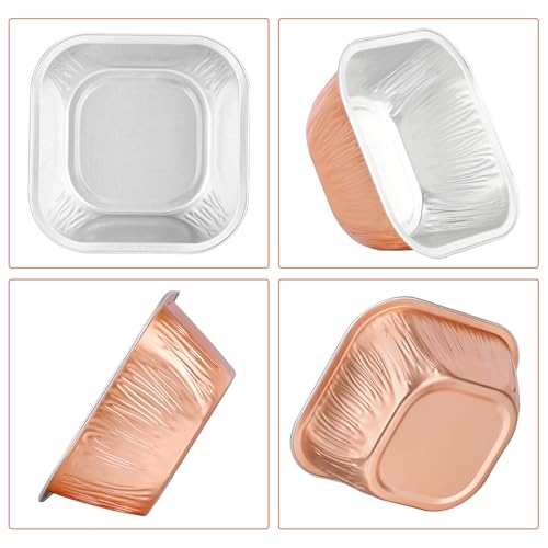 Ramequines de aluminio desechables de 8 oz, mini recipientes de pan y repostería 4