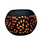DOITOOL LED Gartenbeleuchtung Solar : Solarbetriebene Lampe Im Freien Eisen Handwerk Schwarz Keramik Topf Gartenlampen Für Hof Dekoration Outdoor Lichterkette Solar