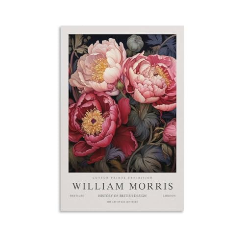William Morris Poster d'art mural vintage à motif pivoine rose florale pour décoration murale Toile d'art mural pour décoration de salon 08x12pouces(20x30cm)