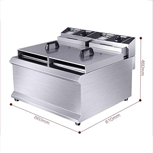 Xinjin Gewerbliche Fritteuse, 4,5 kW großer Einzel- / Doppelzylinder aus rostfreiem Stahl, voll einstellbare… – Bild 3