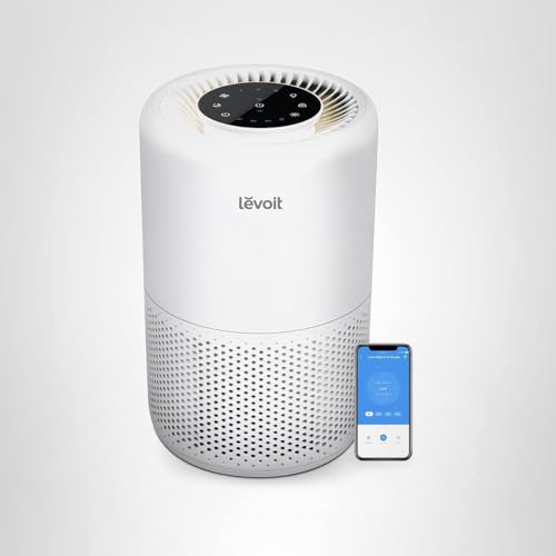 LEVOIT Air Purifier for Home Bedroom Dorm Room, Smart WiFi Alexa Control, AHAM VERIFIDE, 3-in-1 Filter with HEPA Sleep Mode for Allergens, Pollutants, Smoke, Dust, Core 200S-P, White