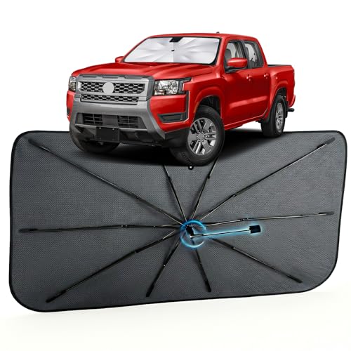 Image of Car Windshield Sun Shade for Nissan Frontier 2022-2026 -[Reflective Coated Fabric] Sunshade Umbrella for Front Window, Car Shades Sun Visor Keep Car Cool and Protects Interior, 1:1 Exact Fit