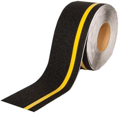 Gator Grip Premium Grade Anti-Slip Tape,High Visibility Yellow Stripe|Solid Black Anti-Slip Traction Tape for Indoor and Outdoor Applications,4-Inch x 40-Foot Roll