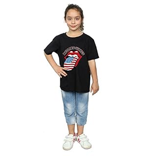 Absolute Cult Rolling Stones Fille American Flag T-Shirt Noir 7-8 Years – Image 5