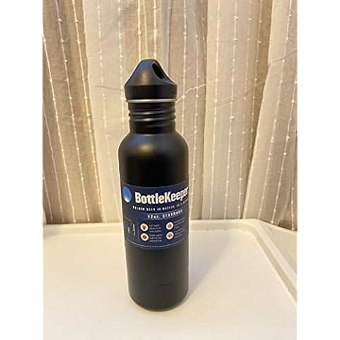 BottleKeeper - The Standard 2.0 - The Original Stainless Steel Bottle Holder and Insulator to Keep Your Beer Colder (Black) Cover