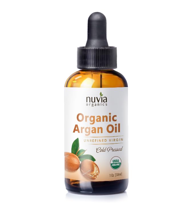 Nuvia Organics Argan Oil - USDA Certified Organic, Cold Pressed, Unrefined (Virgin); 1oz