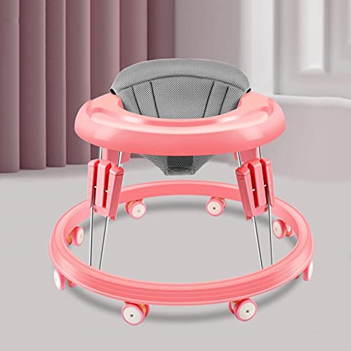 YXCKG Lauflernhilfe für Baby Walker ab 6 Monaten Activity Center Lauflernhilfe und Babywippe Spielecenter Esstisch Laufstuhl Laufhilfe Babys ab 6 Monaten, Anti-Rollover (Color : Pink) Cover