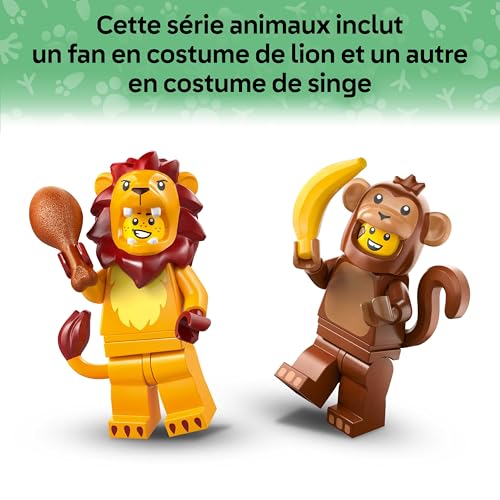 LEGO Minifigures Série Animaux 28 - Boîte Mystère - 1 des 12 Jouets Surprises à Collectionner - Figurines Dont Lion, Lapin, Chat & Dauphin - Pinata pour Garçon ou Fille dès 5 Ans 71051