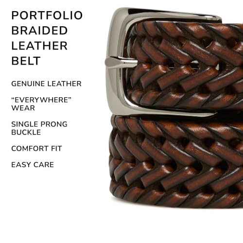 Perry Ellis Braided Leather Belt