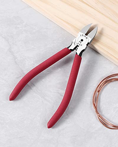 Image of IGAN-P6 Wire Cutters (Pack of 2), 6-inch Ultra Sharp & Powerful Side-cutting Pliers with Longer Flush Cutting Edge, Ideal Wire Cutter for Crafts, Floral, Electrical & Any Clean Cut Needs